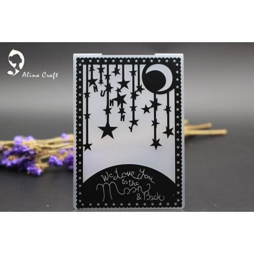 PLASTIC EMBOSSING FOLDER moon star christmas DIY scrapbook album card gift packing decoration cutting dies paper craft making