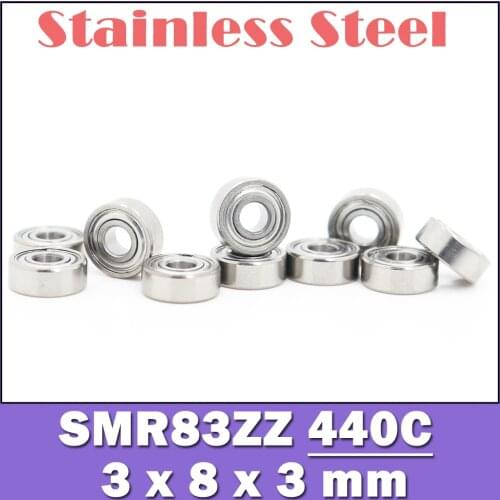 SMR83ZZ Bearing 3*8*3 mm ( 10PCS ) ABEC-1 Stainless Steel Ball Bearings Shielded SMR83Z SMR83 Z ZZ
