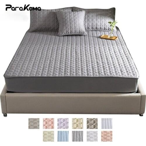 King Size Bed Sheet 100% Cotton Set Mattress Cover Quilted Thicken Bed Sheet with Elastic Non-slip Mattress Protector for Bed
