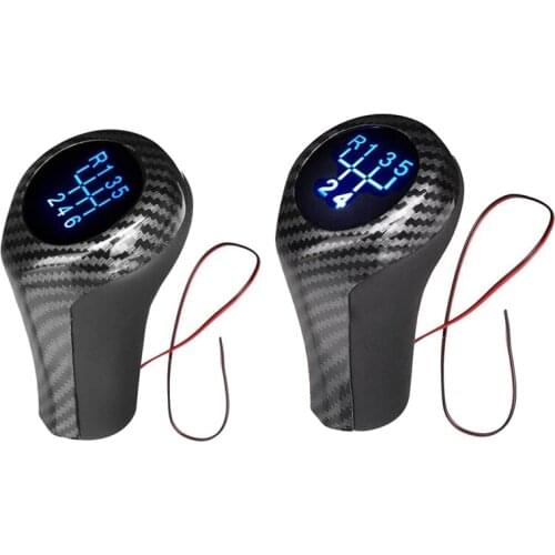 Carbon Fiber Car LED Gear Shift Knob Shifter Lever Handle Stick For-BMW E46 E90 E91 E92 X1 X3 X5