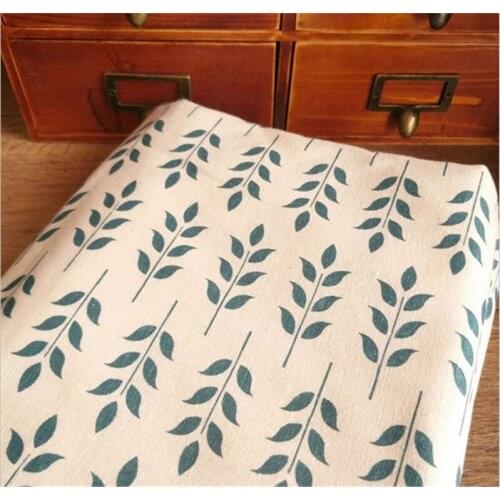 150 cm X 50 cm wholesale pastoral leaves printed fabric crafts linen fabric for tablecloth curtains sofa