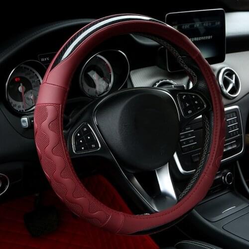 Carbon Car Styling Steering Wheel Cover for Toyota Corolla Avensis Yaris Rav4 Hilux Auris 2013 2014 2015 Auto accessories
