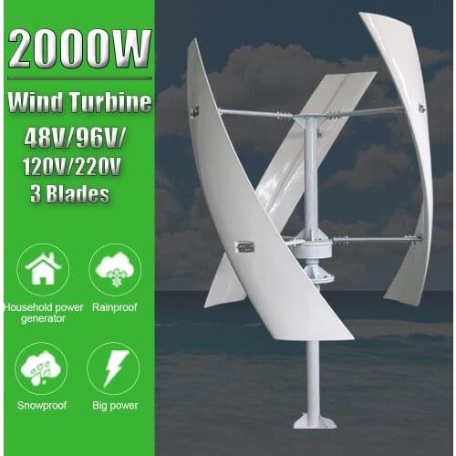 Free Energy Windmill 2000W 48V 96V 120V 220V Vertical Axis Wind Turbine Generator Low RPM For Home Farm Street Use