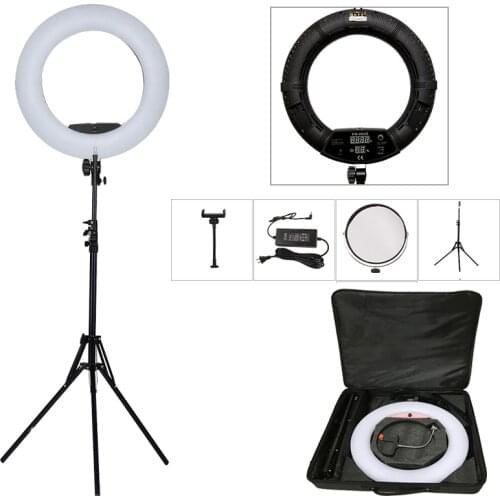 Yidoblo Black FD-480II LED Light Ring Kit Bi-color 96w Selfie Light Video Ring Light Lamp with Light Stand Bag Led Makeup Right