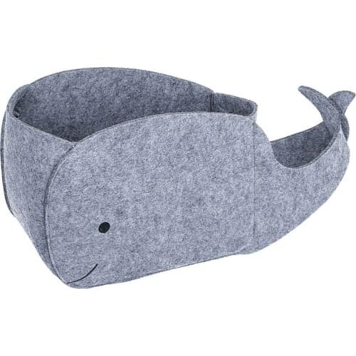 1 Pc Home Children Toys Container Felt Whale Shape Sundries Storage Basket