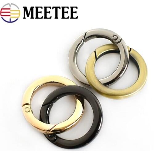 10pcs 16-38mm Flat Spring O Ring Buckles Metal Clasp For Bag Strap Keychain Snap Handbag Connector Replacement DIY Accessories