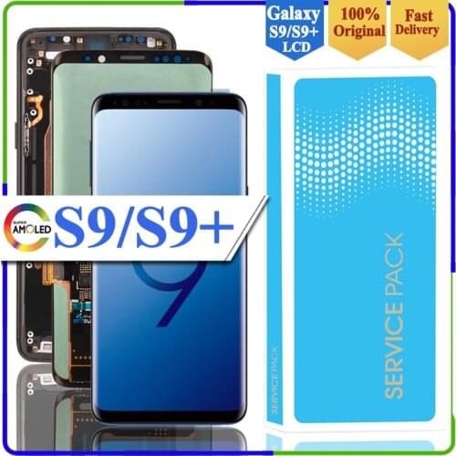 100% Original Super AMOLED Display for SAMSUNG Galaxy S9 LCD Display Touch Screen Digitizer S9 Plus G960 G965 Repair Parts