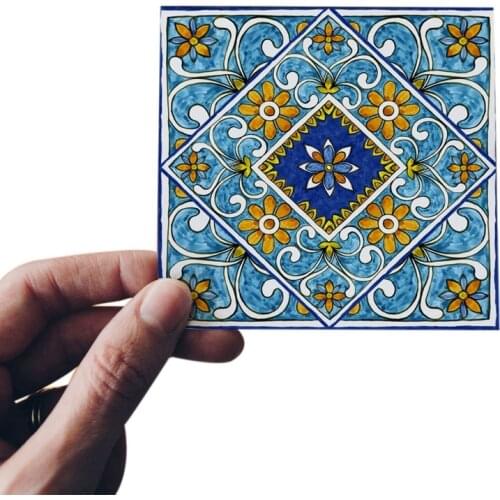 20Pcs/Lot 3D Europe Style Tile Wall Sticker Kitchen Bathroom Toilet Tiles Waist Line Art Mural Floor Diagonal Wall Decals