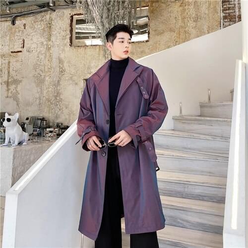 2021 New Men Polarized Light Vintage Fashion Casual Loose Trench Coat Male Women Streetwear Hip Hop Couple Long Outerwear