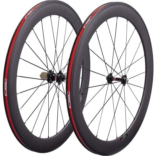 23mm-Clincher-Carbon-Wheels 700C 60mm Heighwith 20/24 Spoke Holes V-brake Hub Novatec A271SB A291SB AS511SB R13 R39 Road Bicycle