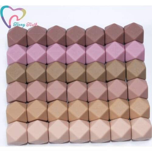 50 PCS Hexagon Silicone Beads Teething 14 MM Baby Biting Beads Teeth Necklace Bead Diy Chewable Silicona Denticion Jewelry