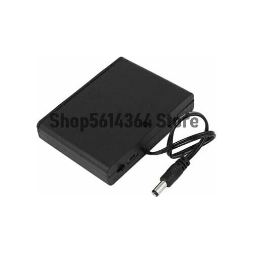 9V 6 x AA Battery Switched Holder Enclosed Box 2.1mm DC Male Connector Wire Lead