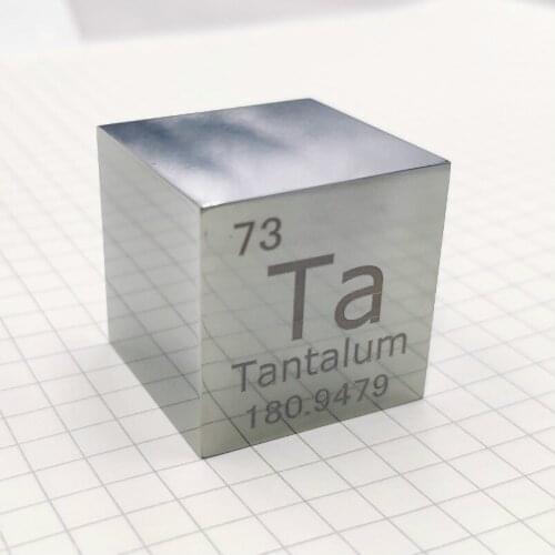 99.9% High Purity Mirror polished Tantalum Element Cube 25.4mm Metal Density Cubes Carved Element Periodic Table Cube