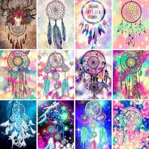 5D Diamond Painting Dreamcatcher Diy Embroidery Full Circle Full Square Dream Wind Chime Rhinestone Mosaic Kit Home Decoration