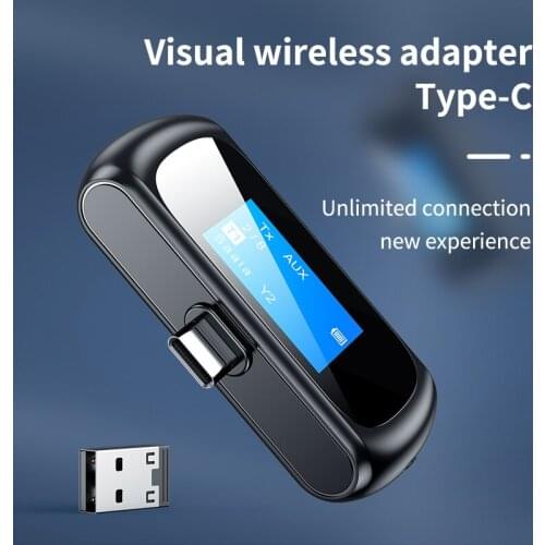 Bluetooth adapter TYPE-C with display screen Bluetooth adapter audio receiving transmitter two-in-one wireless Bluetooth