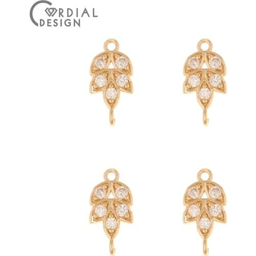 Cordial Design 100Pcs 7*14MM Jewelry Accessories/Hand Made/Earring Making/DIY Connectors/CZ Charms/Jewelry Findings & Components