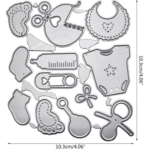 E7CB Baby Bottle Bib Metal Cutting Dies Stencil DIY Scrapbooking Album Paper Template