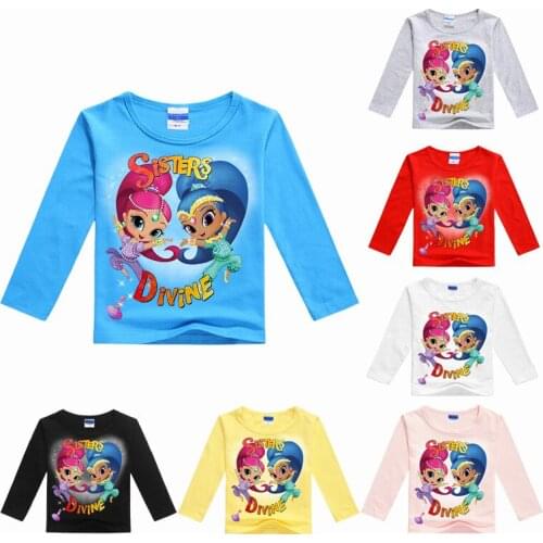 2-12Y New Spring Cartoon Fashion and lovely Print Baby Boy Girl Long Sleeve T Shirts Children Clothes Cotton Top Tees Costumes