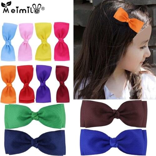 Solid color cloth bow hairwear hair clip for girls children duckbill hairpins kids hair accessories lovely girl jewelry