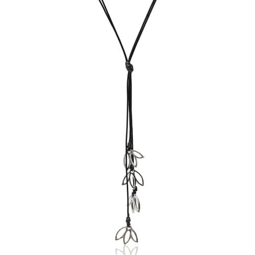 Long Rope Chain Black Color Zinc Alloy Metal Pendant Necklace Necklace Geometry For Women Love Gift Jewelry Necklace Gift