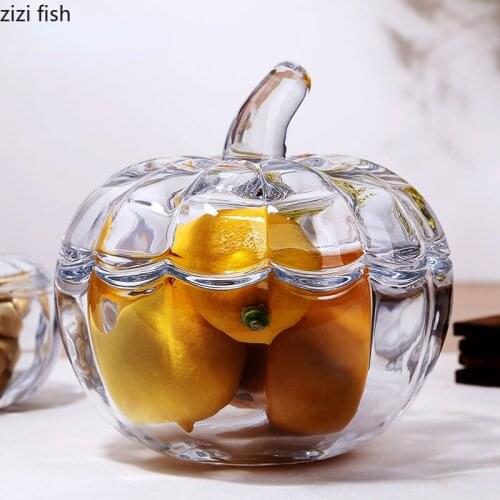 European Transparent Glass Jar Candy Fruit Plate Household Crystal Glass Food Storage Jar Coffee Table Countertop Decoration New