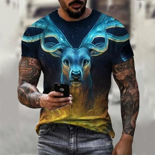 Mens Short-Sleeved Clothing T-Shirts Quick Dry And Breathable 3D Design With Digital Printing Street Round Neck Clothing 6XL