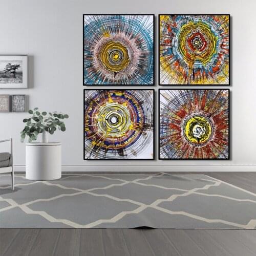 Abstract Oil Painting Posters and Prints Wall Art Canvas Painting Abstract Watercolor Annual Ring Pictures For Living Room Decor