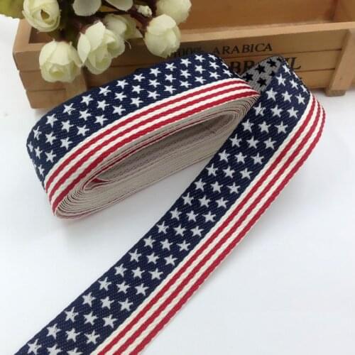 10mm 20mm 25mm Blue American Flag Stripes Grosgrain Ribbons Cotton Jacquard Ribbon DIY Clothing Accessories Wedding Gift Wrap