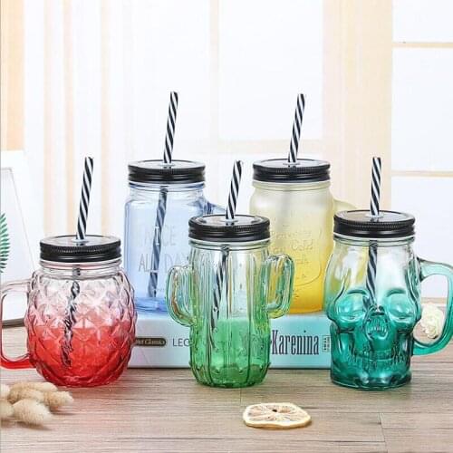 Summer Ice cream Fruit Installed Cold Drink Infusion Bottle Drink Cute Water Bottles Mason Cup Jar Mug Jarras Home Camping S108C