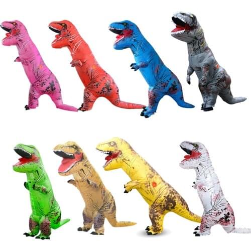 Mall Halloween Christmas Funny Props Tyrannosaurus Dinosaur Inflatable Clothing Adult Children Cosplay Cartoon Animal Party Mask