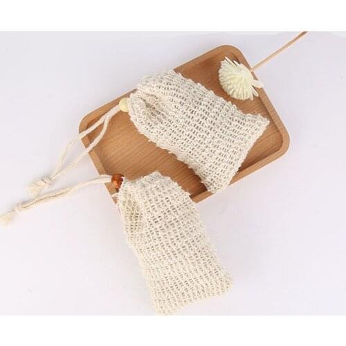 1pcs Sisal Hemp Soap Bag Blister Ramie Mesh Soap Storage Bags Foam Maker Double-layer Net Bags Foaming Easy Bubble Soap Holder