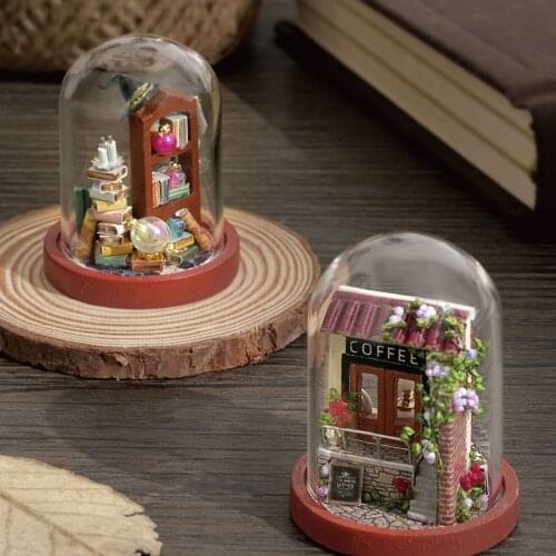 Dollhouse Miniature DIY Doll House with Furnitures Wooden House Toys for Children Birthday Gift with Dust Cover Rotate Music