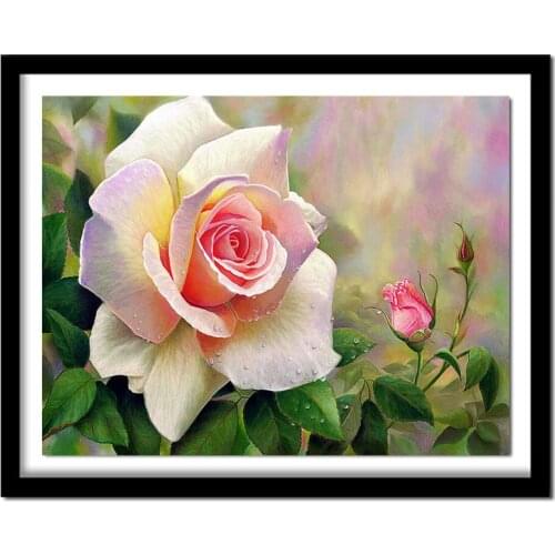 NEW 3D Diamond Painting Cross Stitch Rose Floral Rhinestone Crystal Needlework Diamond Embroidery Full Diamond Decorative BJ505