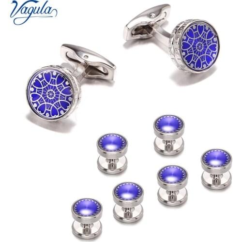 VAGULA New Cufflink Stud 8pcs Set Fashion Tuxedo Collar Stud Button Bonito Gemelos S28