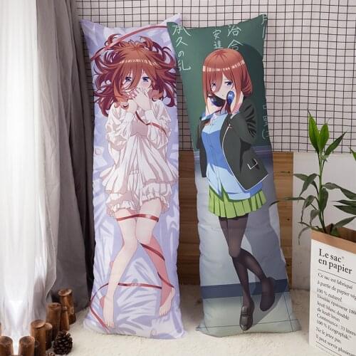The Quintessential Quintuplets Nakano Miku Dakimakura Cover Peachskin Double-sided Printed Pillowcase Otaku Bedding Pillow Cover