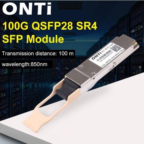 ONTi 100G QSFP28 100GBASE-SR4 QSFP28 Transceiver Module 850nm, 100m, MTP/MPO, DDM for Cisco,Huawei,MikroTik,HP,Intel...etc