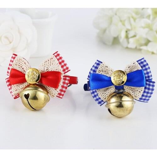 Cat Bell Bow Pet Collar Lovely Bowknot Cat Collar Bell Puppy Teddy Chrimas Pet Decoration Pet Products
