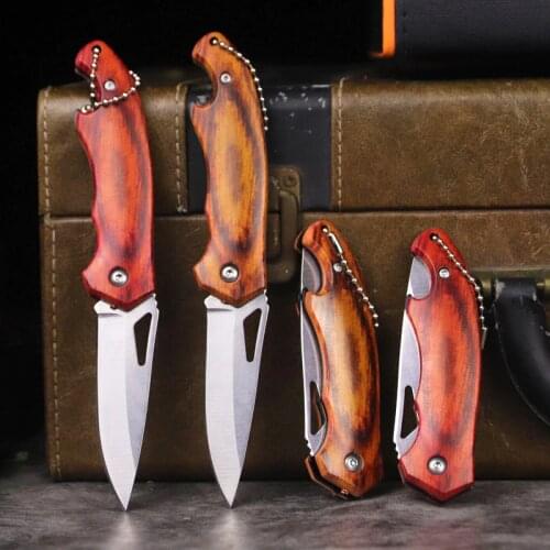 Colorful Wood Handle Stainless Steel Sharp Pocket Folding Knife, Handmade Home Pencil Knife, Fruit Peeler Knife, Key Chain Knife