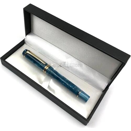 Kaigelu 316 Marble Celluloid Fountain Pen 22KGP Medium Nib Dark Blue Phantom Pattern For Office & School With Gift Box
