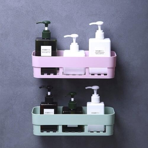 Bathroom Shelf Bathroom Adhesive Storage Rack Kitchen Home Decoration Corner Shower Shelf Rack Storage Rack Accessories 3 Color