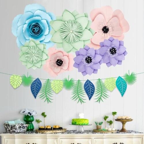 Wedding Wedding Room Birthday Party Dessert Table Dress Up Handmade Rose Lotus Pink Paper Flower Decoration abc406