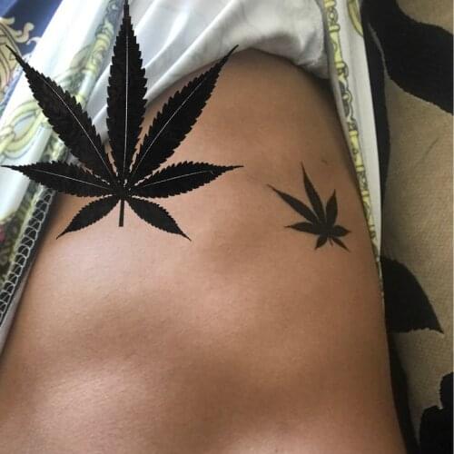 Leaf Maple Leaf Water Transfer Tattoo Sticker Disposable Tattoo Sticker Lady Body Art Waterproof Temporary Tattoo Sticker