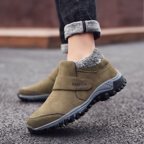 Warm winter boots Men shoes Russian style Ankle snow boots for men suede leather women boots with fur winter shoes men boots