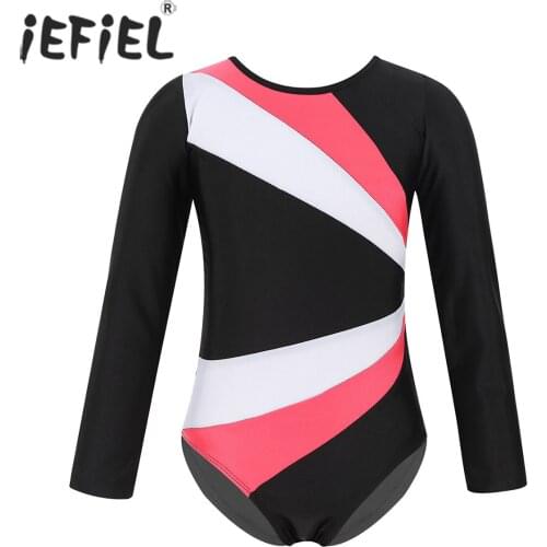 Kids Girls Ballerina Dancewear Cutout Back Ballet Dance Gymnastics Leotard Turnpakje Bodysuit Ballroom Dance Competition Costume