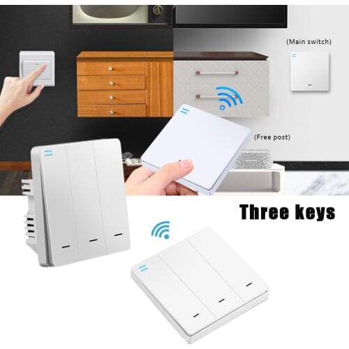 Remote Control Switch No Wiring Dual Control Intelligent Switch Large Panel Household Wireless Remote Control Sticker Switch