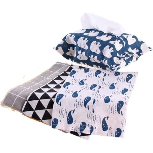 1PCS Fabric Cartoon Tissue Box Cover Removable Tissue Case Seat Type Handkerchief Napkin Holder Towel Papers Bag Home Supplies