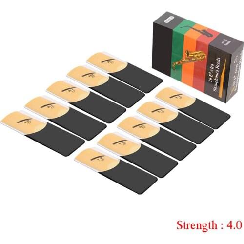 10pcs/pack Traditional Alto Sax Saxophone Reeds Strength 1.5 2 2.5 3 3.5 4 Professional Woodwind Instruments Replacement