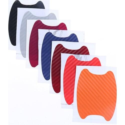4Pcs/Set Car Door Sticker Carbon Fiber Scratches ResistantHandle Protection Film