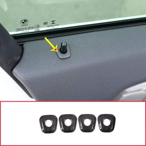 ABS Plastic Door Pull Lock Frame Cover Trim For BMW X1 F48 2016-2019 X2 F47 2018 2019 Carbon Fiber Style