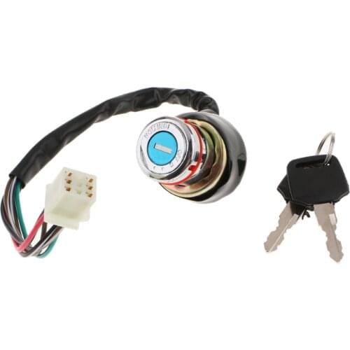 Car Motorcycle 6-Wire In 9 Pin Plug Ignition Switch 3 Position 2 Keys